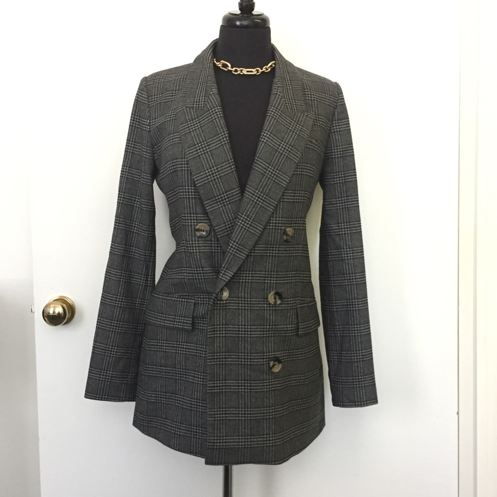 New with tags Zara plaid blazer sz M